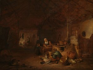 Interno di un fienile da Egbert Lievensz. van der Poel