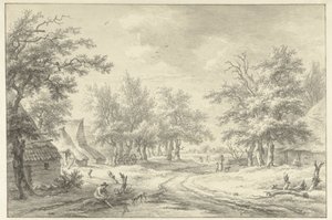 Paesaggio con alcune fattorie e figure