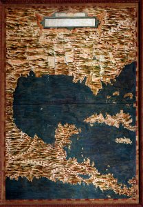 Mappa di Messico, Cuba, Florida e Giamaica realizzata da Egnazio Danti (1536-1586) matematico, cosmografo e architetto italiano. Intorno al 1567. Firenze, Palazzo Vecchio, Sala del Mappamondo