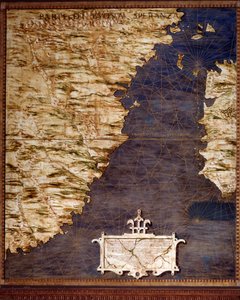 Mappa del Sudafrica e del Capo di Buona Speranza realizzata da Egnazio Danti (1536-1586) matematico, cosmografo e architetto italiano. Intorno al 1567. Firenze, Palazzo Vecchio, Sala del Mappamondo da Egnazio Danti