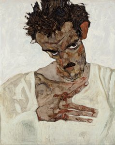 Autoritratto con testa abbassata da Egon Schiele