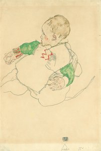 Bambino con maniche verdi da Egon Schiele
