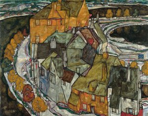 Mezzaluna di case II Isola Città, 1915 da Egon Schiele