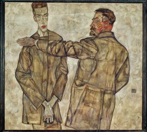 Doppio ritratto ispettore centrale ... (dipinto su tela) da Egon Schiele