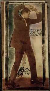 Egon Schiele con le braccia alzate ... (foto) da Egon Schiele