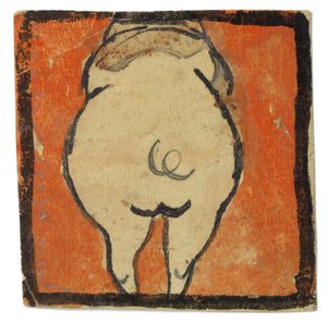 Entwurf für eine Wanddekoration im Atelier Wattmanngasse (Schwein von hinten?) da Egon Schiele
