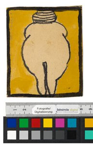 Entwurf für eine Wanddekoration im Atelier Wattmanngasse (Venus von Willendorf) da Egon Schiele