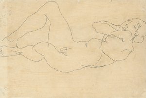 Nudo femminile con le mani dietro la testa, 1914 da Egon Schiele