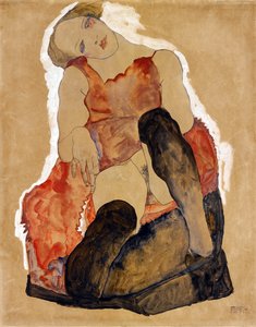 Ragazza con calze nere da Egon Schiele