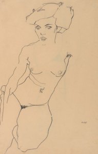 Nudo femminile inginocchiato da Egon Schiele