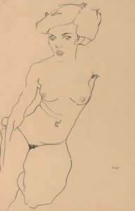 Nudo femminile in ginocchio da Egon Schiele