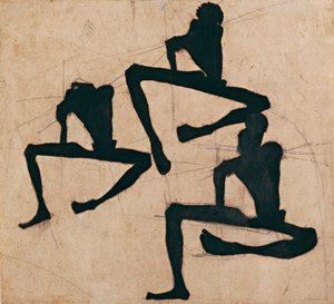 Komposition dreier Männerakte