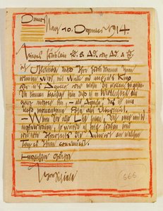 Lettera artistica di Egon Schiele alle sorelle Edith e Adele Harms del 10 ... (inchiostro, pastelli colorati) da Egon Schiele