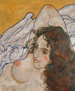 Liegende Frau (olio su tela) da Egon Schiele