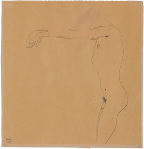 Nudo maschile con braccia alzate a sinistra, 1909 da Egon Schiele