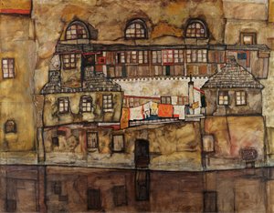 Muro di case sul fiume da Egon Schiele