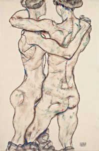 Ragazze nude che si abbracciano da Egon Schiele