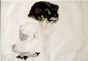 Nudo accovacciato da Egon Schiele