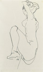 Nudo femminile prostrato, 1913