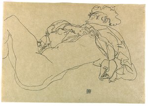 Nudo femminile reclinato, 1914 da Egon Schiele