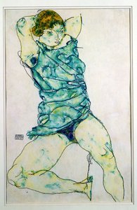 Ragazza sdraiata da Egon Schiele