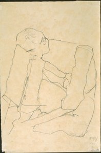 Uomo seduto (verso) da Egon Schiele