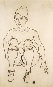 Nudo seduto con scarpe e calze, 1918