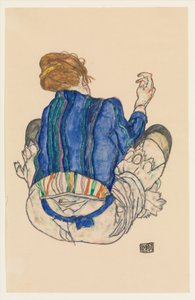 Sitzende Frau, Rückenansicht da Egon Schiele