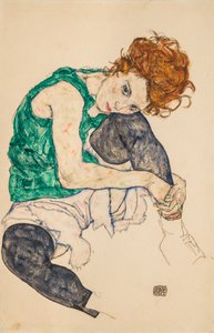 Donna seduta con le ginocchia piegate, 1917