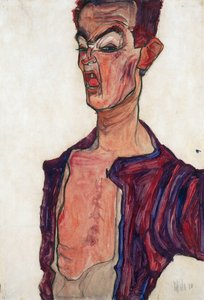 Autoritratto, smorfia da Egon Schiele