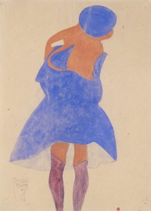 Ragazza in piedi, vista posteriore, 1908 da Egon Schiele