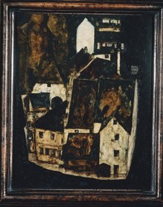 Tote Stadt III - Città morta III ... (olio e acquerello su tavola) da Egon Schiele