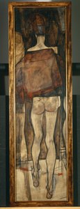 Nudo femminile con scialle, frammento, Nudo femminile con scialle, frammento1913 ... (olio su tela) da Egon Schiele