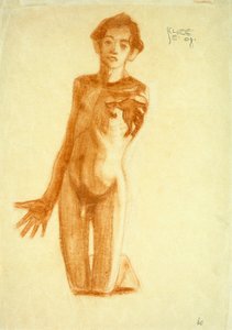 Giovane Uomo in Ginocchio, 1908 da Egon Schiele
