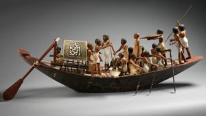 Modello di barca sportiva dalla tomba di Meketre, c.1981-1975 a.C. da Egyptian 12th Dynasty