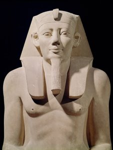 Statua seduta di Sesostri I (1971-28 a.C.), originariamente dal Tempio Funerario di Sesostri I ad al-Lisht (dettaglio)