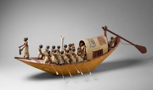 Barca da viaggio remata dalla tomba di Meketre da Egyptian 12th Dynasty