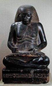 Amenhotep, figlio di Hapu, seduto a gambe incrociate, dal Tempio di Amon, Karnak, c.1391-53 a.C. (granito)