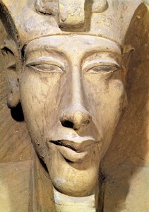 Busto di Amenofi IV (Akhenaton) (c.1364-1347 a.C.) dal Tempio di Amon, Karnak, c.1353-1337 a.C. (arenaria) (dettaglio)