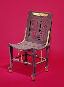 Sedia, dalla tomba di Tutankhamon che raffigura lo spirito di milioni di anni
