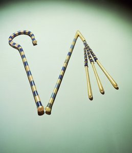 Pastorale e flagello, dalla Tomba di Tutankhamon (c.1370-1352 a.C.) Nuovo Regno da Egyptian 18th Dynasty