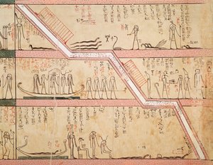 Discesa del sarcofago nella tomba, dalla Tomba di Tuthmosis III (c.1504-1450 a.C.) Nuovo Regno