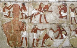 Antichità egizia: pittura che decora la tomba di Rekhmire (TT100), visir della XVIII dinastia da Egyptian 18th Dynasty