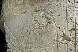 Antichità egiziane: rappresentazione del visir Ramose. Bassorilievo della sua tomba (XVIII dinastia). Luxor, Tebe, Tomba dei Nobili, Egitto da Egyptian 18th Dynasty