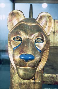 Testiera funeraria a forma di leone, dalla Tomba di Tutankhamon