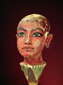 Testa del re bambino che emerge da un fiore di loto, dalla Tomba di Tutankhamon