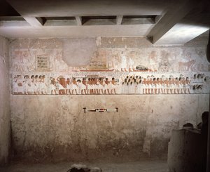 Interno della Tomba di Ramose, Nuovo Regno, c.1360 a.C. (pittura murale) da Egyptian 18th Dynasty