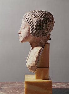 Profilo sinistro della testa di una principessa della famiglia di Akhenaton