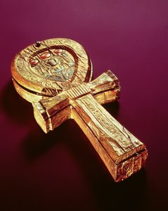 Custodia per specchio a forma di ankh, dalla tomba di Tutankhamon (c.1370-1352 a.C.) Nuovo Regno