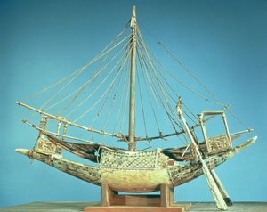 Modello di una delle barche del faraone, dalla tomba di Tutankhamon